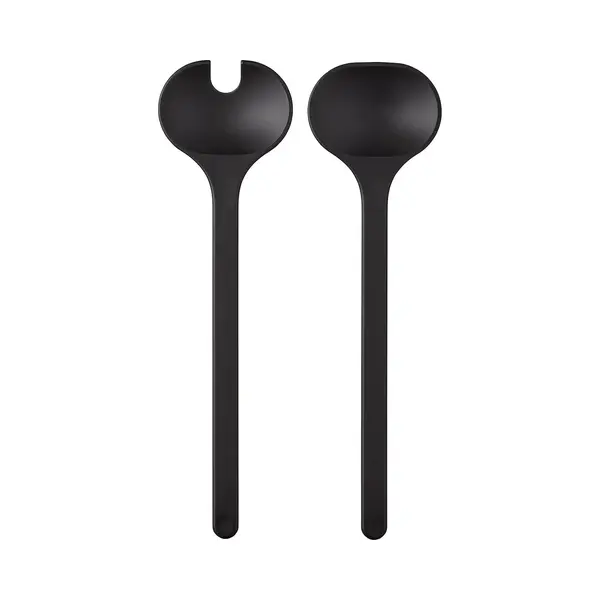 Mepal - Salad Server Set 2-piece Silueta - Dishwasher Resistant - Salad Couverts - Salad Fork And Spoon - Nordic Black thumbnail