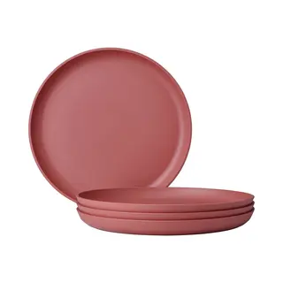 Mepal - Breakfast Plate 4 Pieces Silueta - Dishwasher & Microwave Resistant - Plastic Plates - Dinner Plates - Tableware - 23 Cm - Vivid Mauve