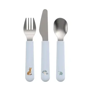 Little Dutch Mepal Kinder-Besteckset Mio 3-teilig Peuter bestekset Blauw Roestvrijstaal