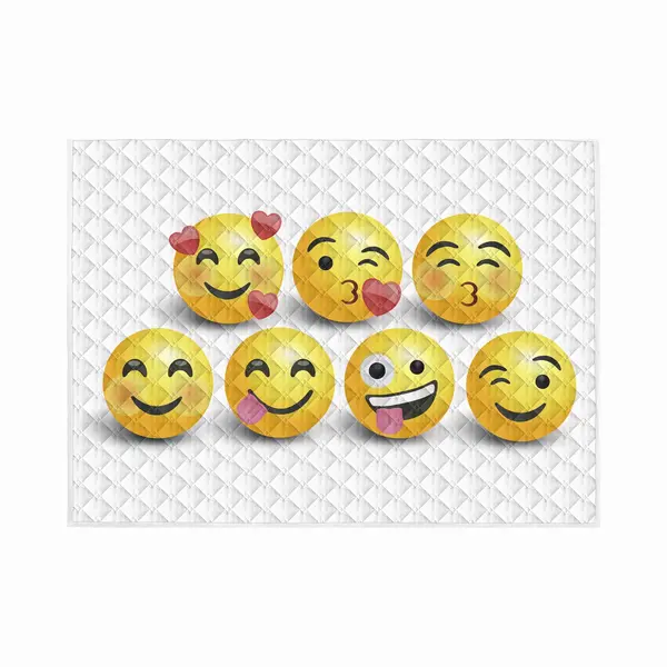 Brisby Zware Kwaliteit Speelkleed, Speelmat Anti Slip En Wasbaar 150 X 200 Cm. – Emoticons / Smiles thumbnail