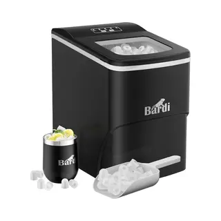 Bardi IJsblokjesmachine - 2 Liter - 12KG IJsblokjes In 24 Uur - Met IJsschep - Inclusief Luxe Thermosbeker En Ijsschep-Zwart