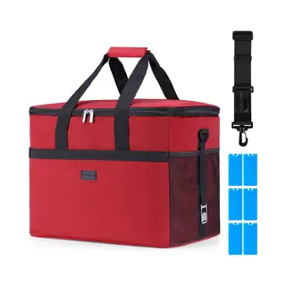 Packaway 4 Laags Geïsoleerde Koeltas - Lunchtas 40 Liter - Rood