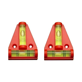 DW4Trading Mini Stelwaterpas Driehoek - Caravan, Camper - T-type Kruis Waterpas - Set Van 2 Stuks - Rood