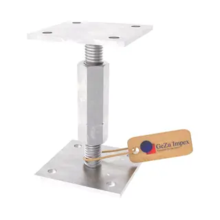 GeZu Impex Verstelbare Paalhouder Met Lange Moer En Borgmoer 100 X 100 Mm Gegalvaniseerd