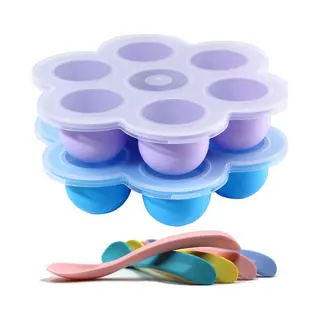 Hi Nature™ Babyvoeding Bewaarbakjes Set - 4 Stuks Babylepels - Bpa Vrij Siliconen - (6 Stuks)