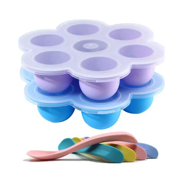 Hi Nature™ Babyvoeding Bewaarbakjes Set - 4 Stuks Babylepels - Bpa Vrij Siliconen - (6 Stuks) thumbnail
