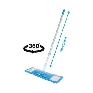 Benson Vloerwisser Met Steel - Aluminium Dweilstok - 78 Tot 138 Cm Verstelbaar - Vloer Mop - Badkamer En Douche
