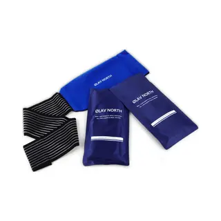 ØLav North - Hot & Cold Pack - 2 Gelpacks En 1 Elastische Band - Voor Knie, Rug, Enkel, Nek, Hoofd En Schouder - Herbruikbaar - Warm & Koud Kompres -