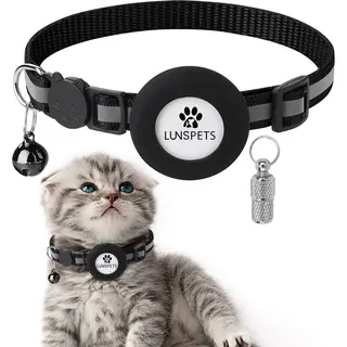 Lunspets – Reflecterende Kattenhalsband Met Tag Houder En Veiligheidssluiting – Zwart