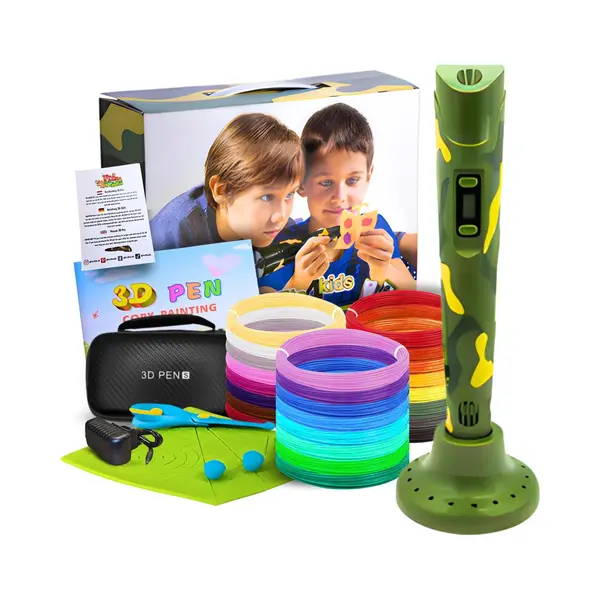 Fits4Kids 3D Drucker Stift Starterset Geschenke Für Kinder Xxl, Mit 140m Pla Filament 1, 75 Mm Und Zubehör (Army) thumbnail