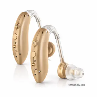 PersonalClick Gehoorapparaat - Beige - 2 Stuks Links & Rechts - Nederlandse Handleiding - Opbergbox - Oplaadbaar Met Kabel - Gehoorversterker Oplaadbaar
