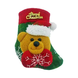 Knaak Mini Kerstsok Beertje - Kerstdecoratie & Bestekhouder - 1 Stuk