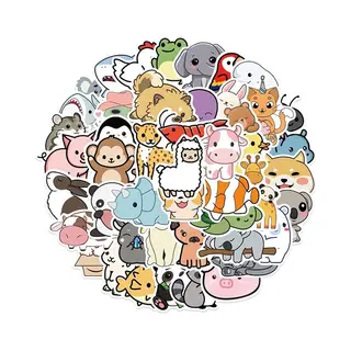 Knaak Schattige Dieren Stickers - Animals Stickers - Verschillende Dieren - 50 Stuks - Laptopstickers