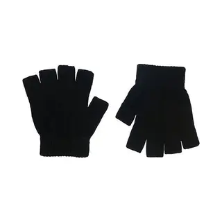 Knaak Vingerloze Handschoenen - One Size - Verkleden - Unisex - Zonder Vingertoppen - Zwart