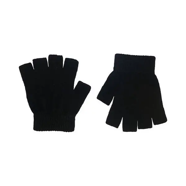 Knaak Vingerloze Handschoenen - One Size - Verkleden - Unisex - Zonder Vingertoppen - Zwart thumbnail