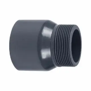 PoolPlaza Pvc Puntstuk Lijm/buitendraad - Koppeldeel - Koppelstuk Zwembad - 10 Bar (PN10) | 50 X 1, 5" Mm