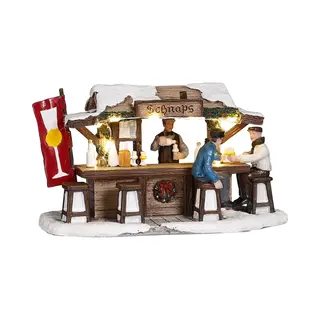 LuVille Kerstdorp Miniatuur Schnaps Markt - L16 X B8 X H9 Cm