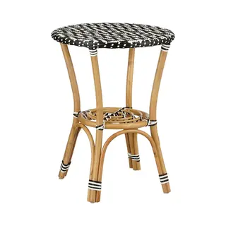 Mica Decorations Mandox - Bistrotafel - Rotan En Kunststof - H66 XØ50 Cm - Zwart Wit