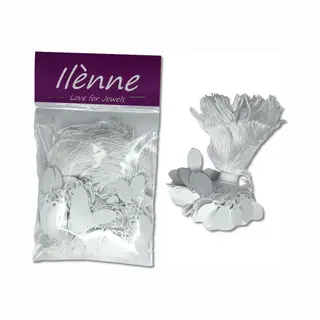 Ilenne Ilènne - Kleine Prijskaartjes Met Koord - 11x24 Mm Ovaal - 200 Stuks - Wit - Prijslabels