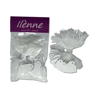 Ilenne Ilènne - Kleine Prijskaartjes Met Koord - 15x24 Mm - 200 Stuks - Wit - Prijslabels
