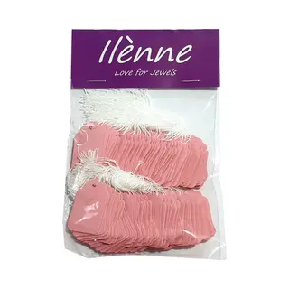 Ilenne Ilènne - Kleine Prijskaartjes Met Koord - 22x35 Mm - 200 Stuks - Roze - Prijslabels - Draadetiketten - Hangetiket Gekleurd