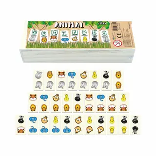 Isa's Friends Dieren Domino - Houten Speelgoed Familiespel - 28 Stuks - 3+ Jaar