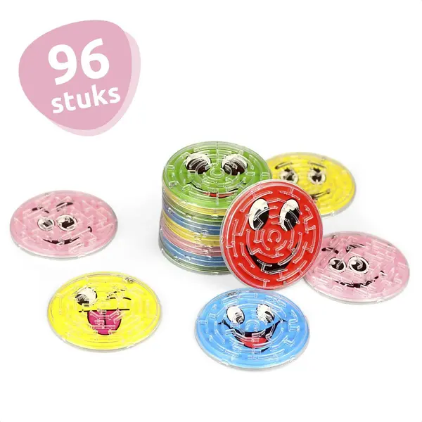 Isa's Friends® Isa Friends® - Uitdeelcadeaus Doolhof Smileys - 96 Stuks thumbnail
