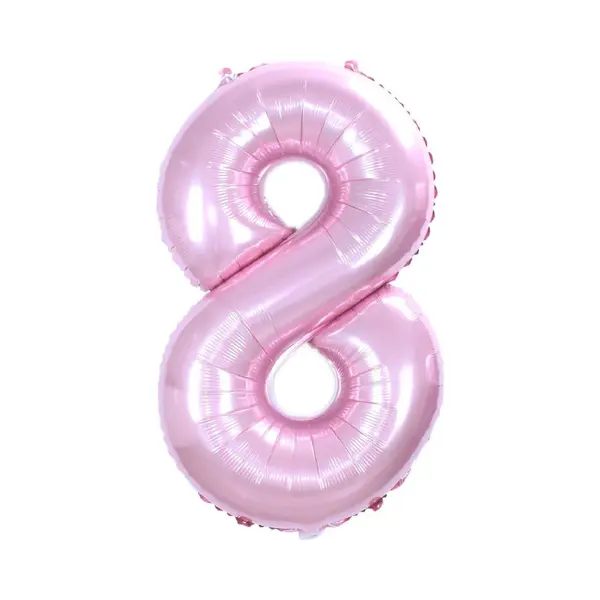 Q2P Ballon Cijfer 8 Jaar Roze Verjaardag Versiering Cijfer Helium Ballonnen Roze Feest Versiering 86 Cm Met Rietje thumbnail