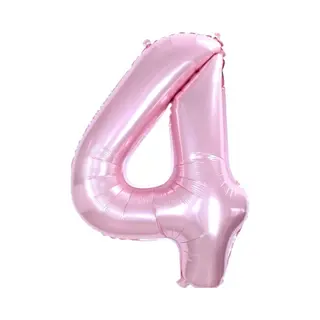 Q2P Ballon Cijfer 4 Jaar Roze Verjaardag Versiering Cijfer Helium Ballonnen Roze Feest Versiering 70 Cm Met Rietje