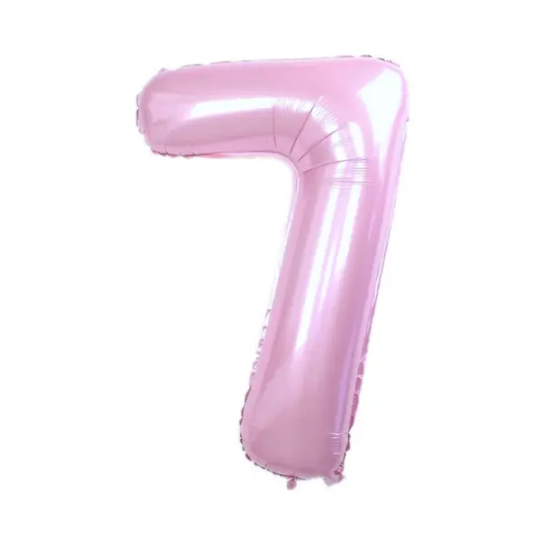 Q2P Ballon Cijfer 7 Jaar Roze Verjaardag Versiering Cijfer Helium Ballonnen Roze Feest Versiering 36 Cm Met Rietje thumbnail