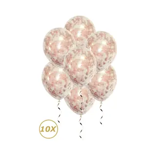Q2P Rose Gouden Helium Ballonnen Confetti 2024 Oud En Nieuw Feest Versiering Nye Ballon Rose Goud Papier - 10 Stuks