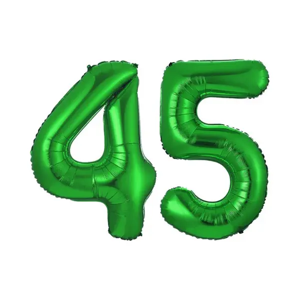 Q2P Ballon Cijfer 45 Jaar Groen Helium Ballonnen Verjaardag Versiering Cijfer Ballon Feest Versiering Met Rietje - 86Cm thumbnail