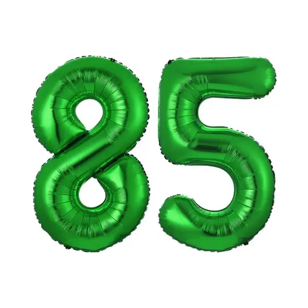 Q2P Ballon Cijfer 85 Jaar Groen Helium Ballonnen Verjaardag Versiering Cijfer Ballon Feest Versiering Met Rietje - 86Cm thumbnail