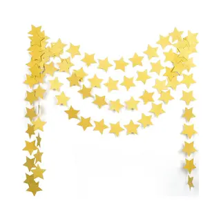 Q2P Gouden Sterren Versiering Ster Slingers Goud Verjaardag Versiering Feest Versiering Oud En Nieuw Versiering 2024 - 4M