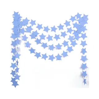 Q2P Blauwe Sterren Versiering Ster Slingers Blauw Gender Reveal Versiering Babyshower Geboorte Valentijn Versiering - 4 Meter