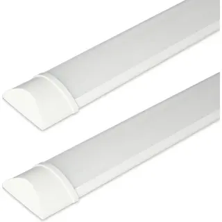Hoftronic - 2er Pack Led Lichtleisten 60cm 20W Led Röhrenlampe Komplett 4000K Neutralweiß 2400lm Super Hell 30000h Leuchte Dachboden 600x74x25mm