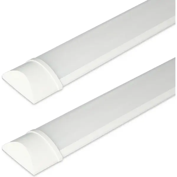 Hoftronic - 2er Pack Led Lichtleisten 60cm 20W Led Röhrenlampe Komplett 4000K Neutralweiß 2400lm Super Hell 30000h Leuchte Dachboden 600x74x25mm thumbnail