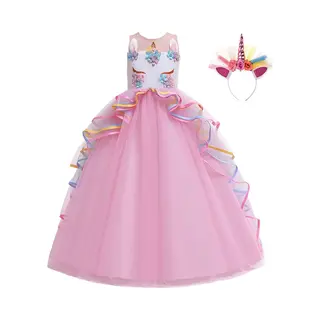 Unicorn Jurk - Het Betere Merk - Prinsessenjurk Meisje - Maat 92/98 - Eenhoorn Jurk Inclusief Diadeem - Speelgoed Meisjes