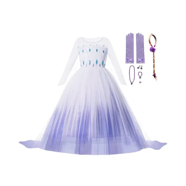 Het Betere Merk Prinsessenjurk Meisje - Elsa Jurk - Verkleedjurken Meisjes - Maat 92/98 - Verkleedkleren Kind - Prinsessen Verkleedkleding - Inclusief thumbnail