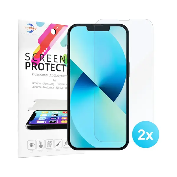 My Case Screenprotector - Geschikt Voor IPhone 13 / 13 Pro Tempered Glas Gehard - 2 Stuks Beschermglas Screen Protector thumbnail