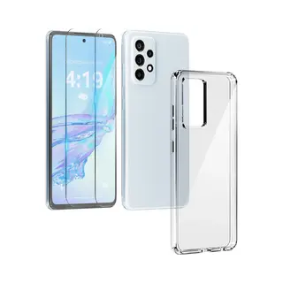 My Case Hoesje Geschikt Voor Samsung A53 Hoes Case Transparant - 2x Screenprotector - Beschermglas