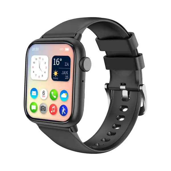 Nuvance - Smartwatch Männer & Frauen - 45mm - Für Ios & Android - Schrittzähler Und Herzfrequenzmesser - Wasserdicht - Schwarz thumbnail