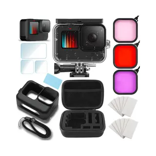Mojogear Accessoire-set Geschikt Voor GoPro 12-11-10-9 - Waterdichte Case Tot 50M Diep - GoPro Duikfilters - Handige Opbergcase - Silicone