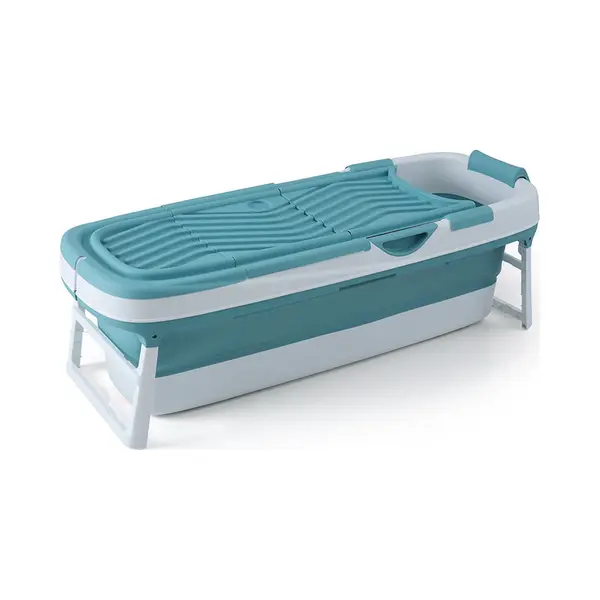 Livista® - Opvouwbaar Xxl Bad - Blauw - Zitbad - Ijsbad Volwassenen - Inklapbaar - Bath Bucket - 158 Cm Lang - Xxl - Incl. Onderwater Led Lichten En thumbnail
