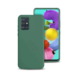ShieldCase Siliconen Hoesje Geschikt Voor Samsung Galaxy A51 Hoesje - Optimale Bescherming - Perfecte Pasvorm - Tpu Materiaal - Donkergroen