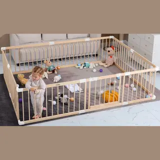 Ladanas Houten Grondbox Baby - Massief Grenenhout - Stabiele, Ongelakte Babybox Met Deurtje - Eenvoudige Montage & Demontage (10 Min) Met Kliksysteem - Twee