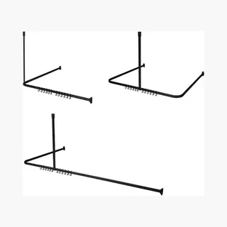 Sealskin Easy Roll - Douchegordijnstangset - Universeel - L En U Vorm Montage - 90x90x90 Cm - Zwart