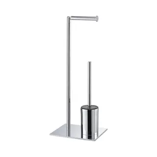 Sealskin Tube Stand Wc-Garnitur 3 In 1, Mit Toilettenpapierhalter Und Toilettenbürste Sowie Reserverollenhalter, Freistehender Toilettenbutler Aus