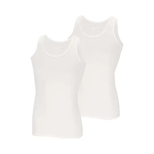 Bamboo - Hemden Heren - Onderhemd Heren - 2-pack - Wit - L - Tanktop Heren - Singlet Heren - Bamboe - Apollo thumbnail