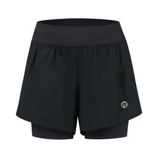 Rogelli Essential 2-in-1 Hardloopshort Dames - Sportshort - Zwart - Maat M